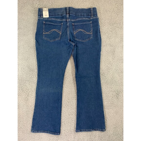 Women's Lee Riders Indigo 18P Jeans Bootcut Flare / Straight Cut Double Button - Picture 3 of 10